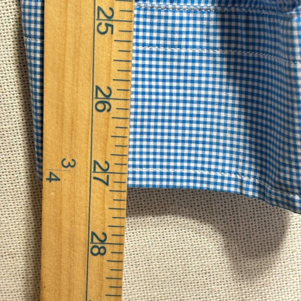 Banana Republic Mens Slim Flex Fit Tech Stretch Cotton Gingham Dress Shirt XXL‎